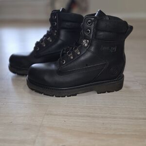 Wrangler Work Wear Steel Toe Black Men's Boots Heavy Duty Sz 7.5